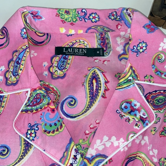 🏇LAUREN RALPH LAUREN MAN Tailored Pink Paisley Print Top ONLY - Picture 3 of 12
